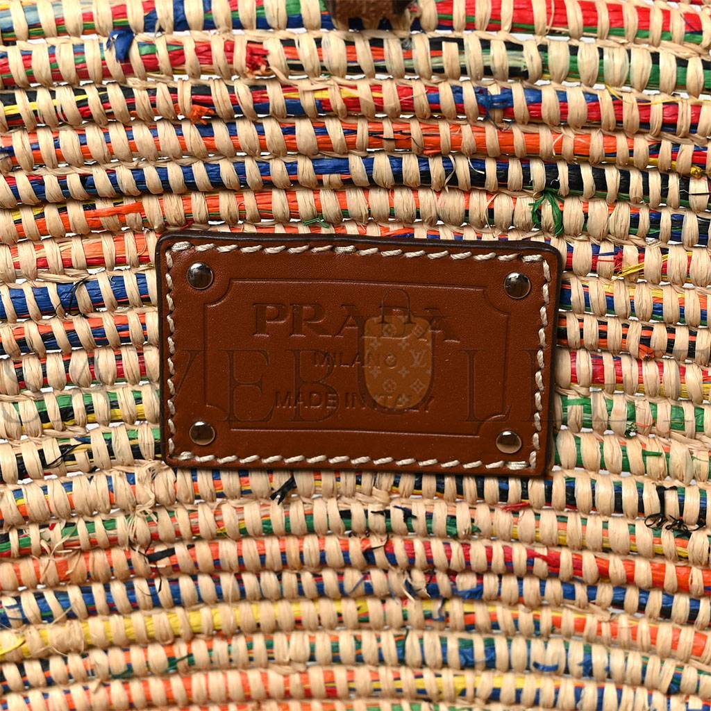 PRADA PAGLIA VITELLO WOVEN BRAIDED BASKET TOTE MULTICOLOR COGNAC 1BG312_2DIF_F00J7_V_IOM (25*25*14cm) PRADA PAGLIA VITELLO WOVEN BRAIDED BASKET TOTE MULTICOLOR COGNAC 1BG312_2DIF_F00J7_V_IOM (25*25*14cm)